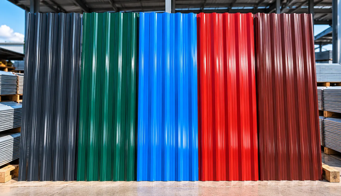 Coloured corrugated roofing sheets