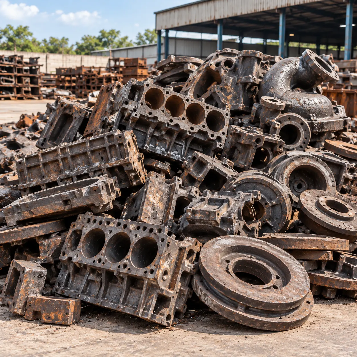 Cast iron scrap components