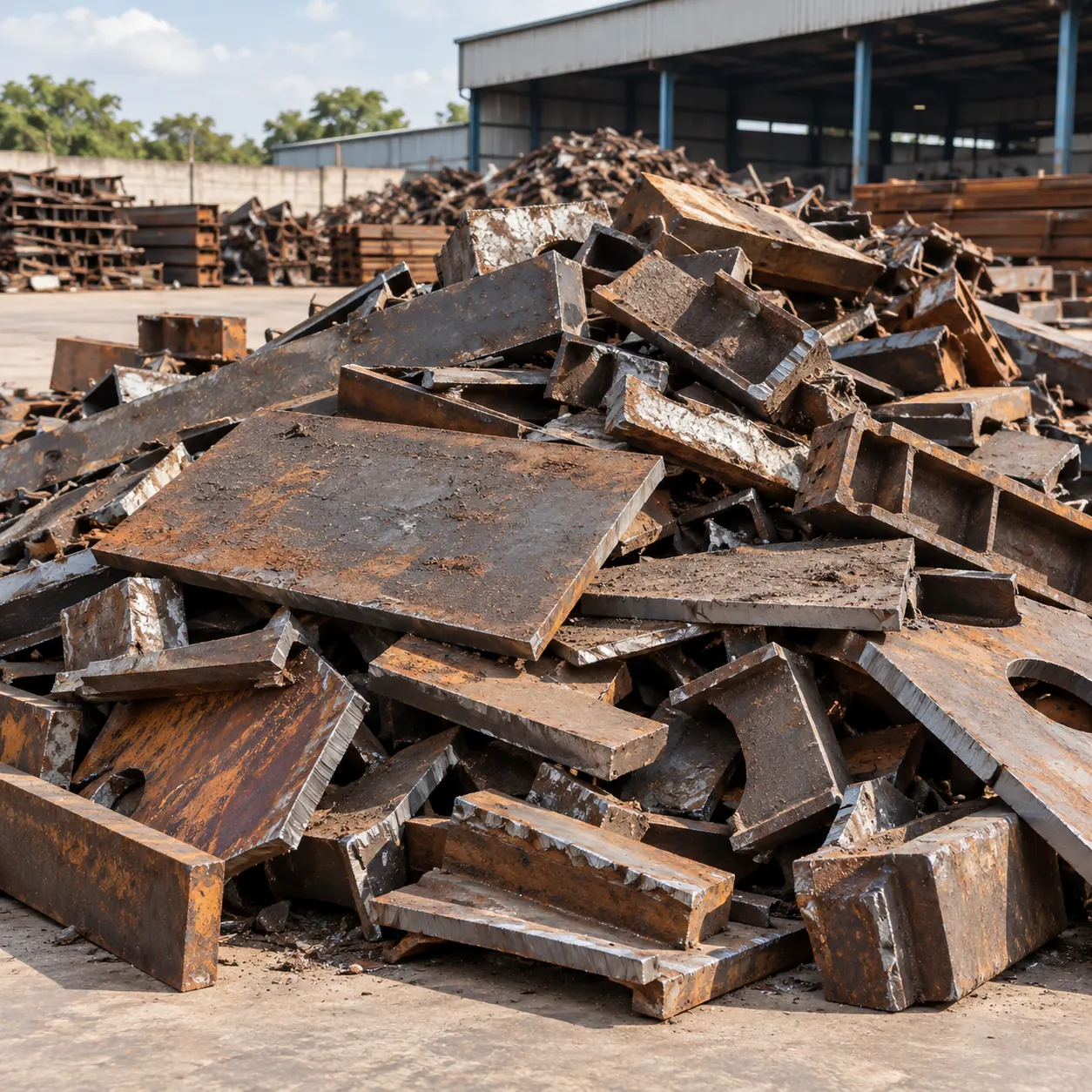 Heavy melting scrap at a Kanan scrap yard