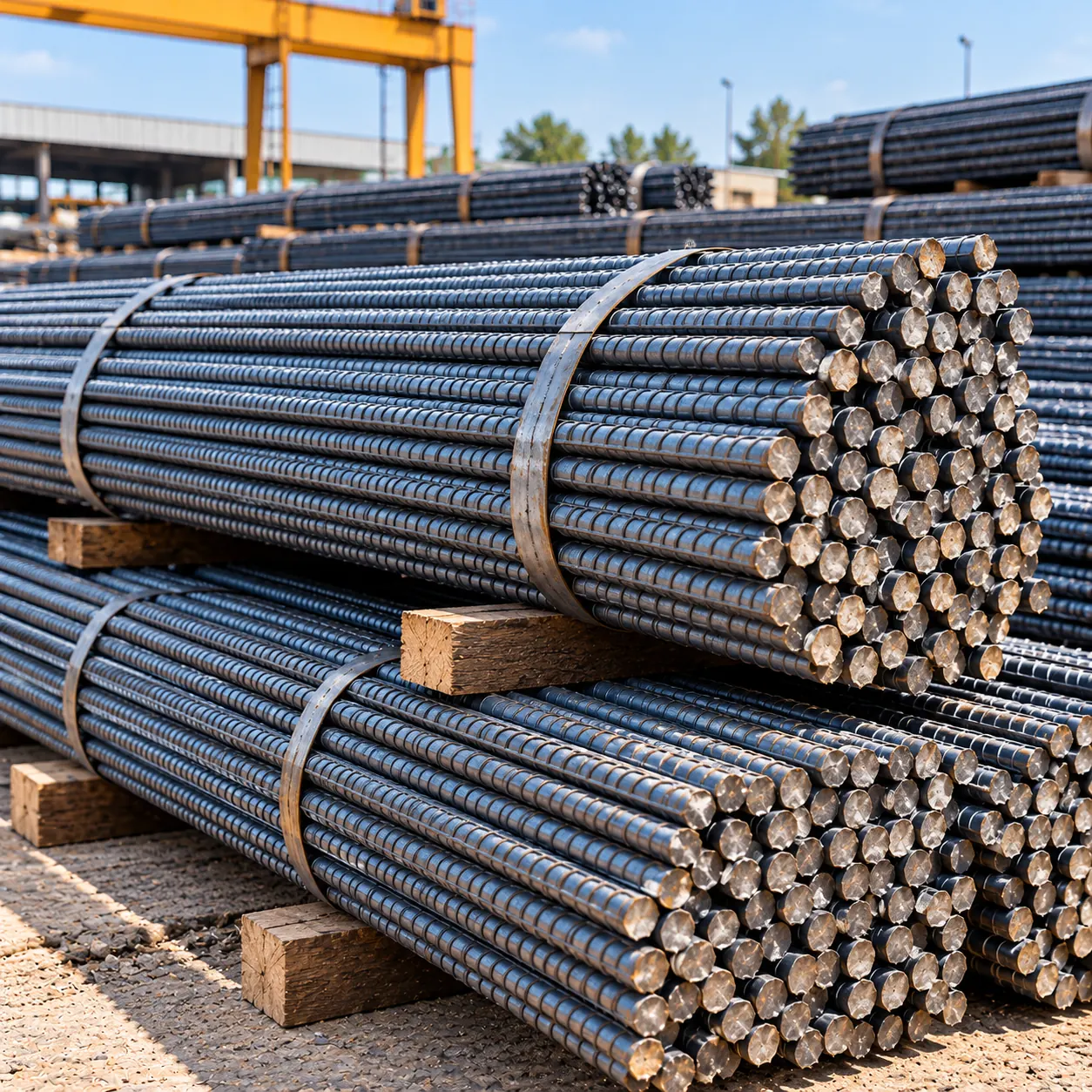 Bundled TMT B300 steel bars